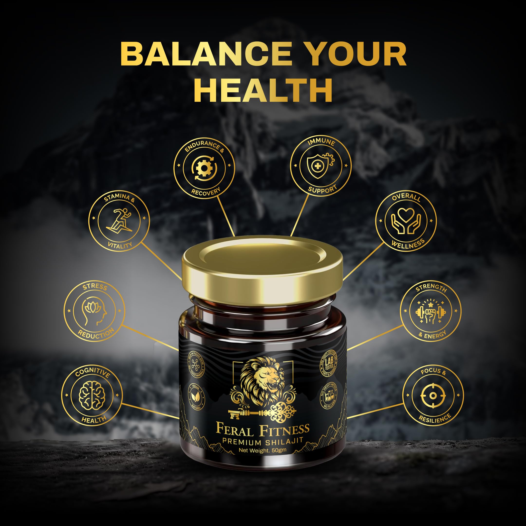 Product packaging featuring the 50g glass jar