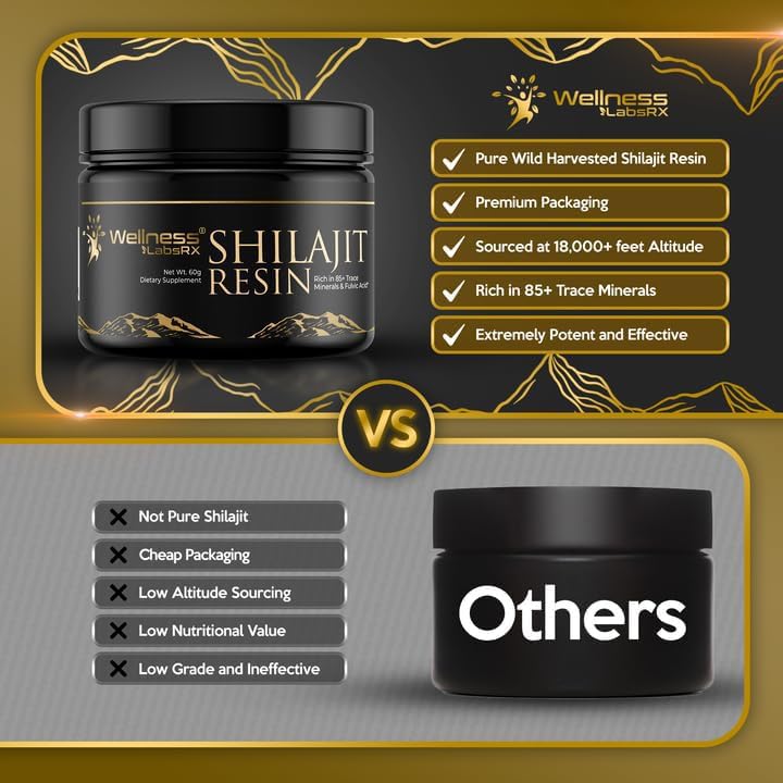 Vegan, GMP-certified Shilajit resin 60g packaging