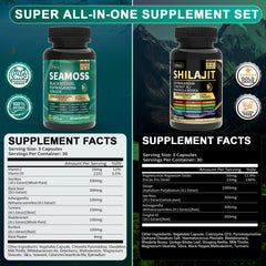 Close-up of Sea Moss capsules labeled 11,000 mg