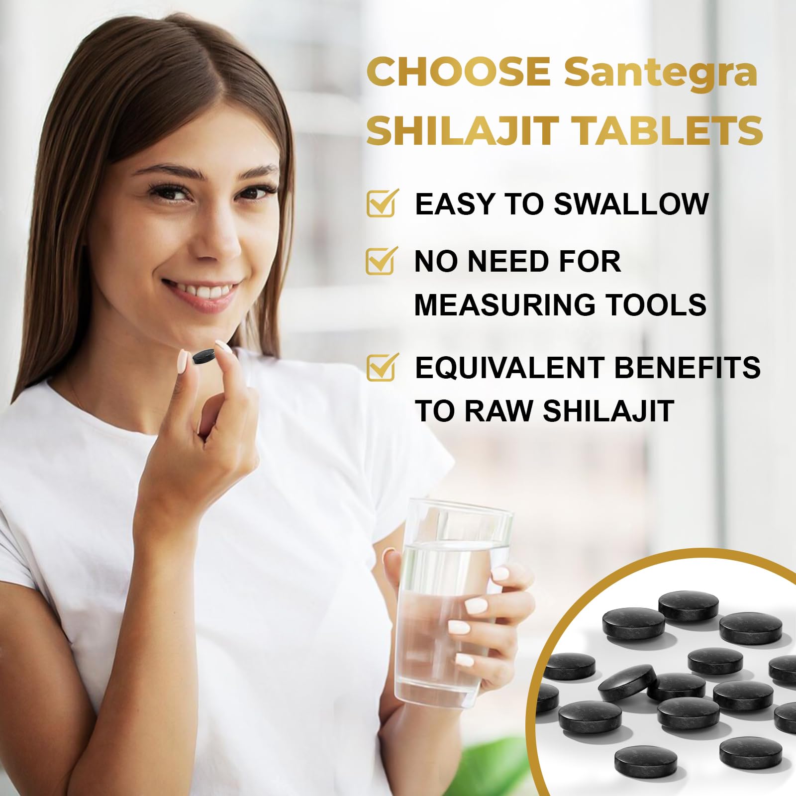 Pure Shilajit resin tablets, 30,000 mg total, 60-count