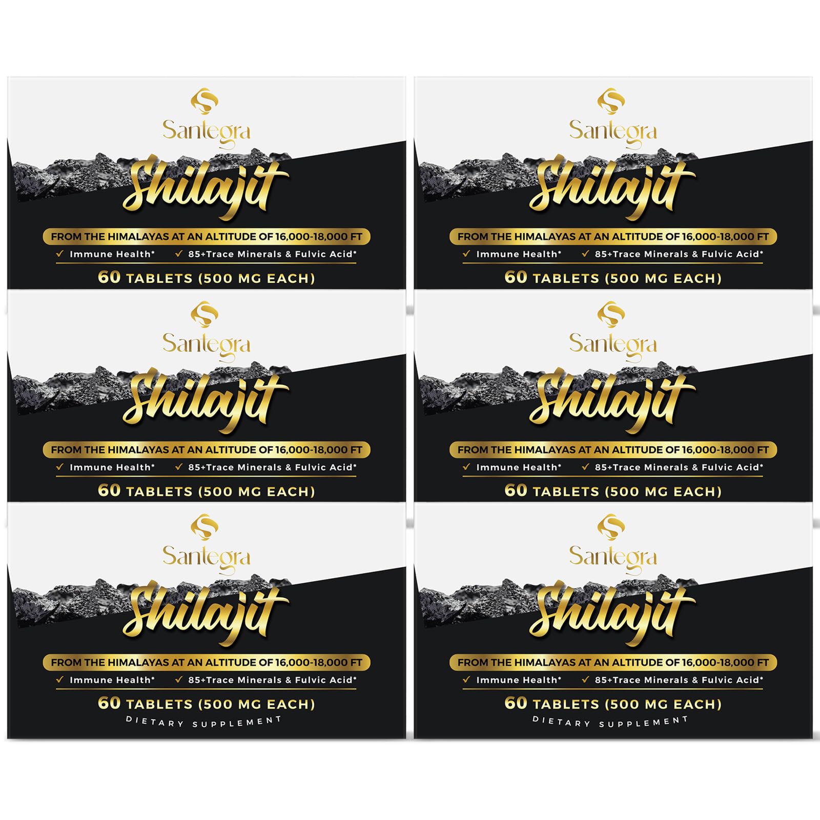 Bottle of 30,000 mg Shilajit tablets, 360-count