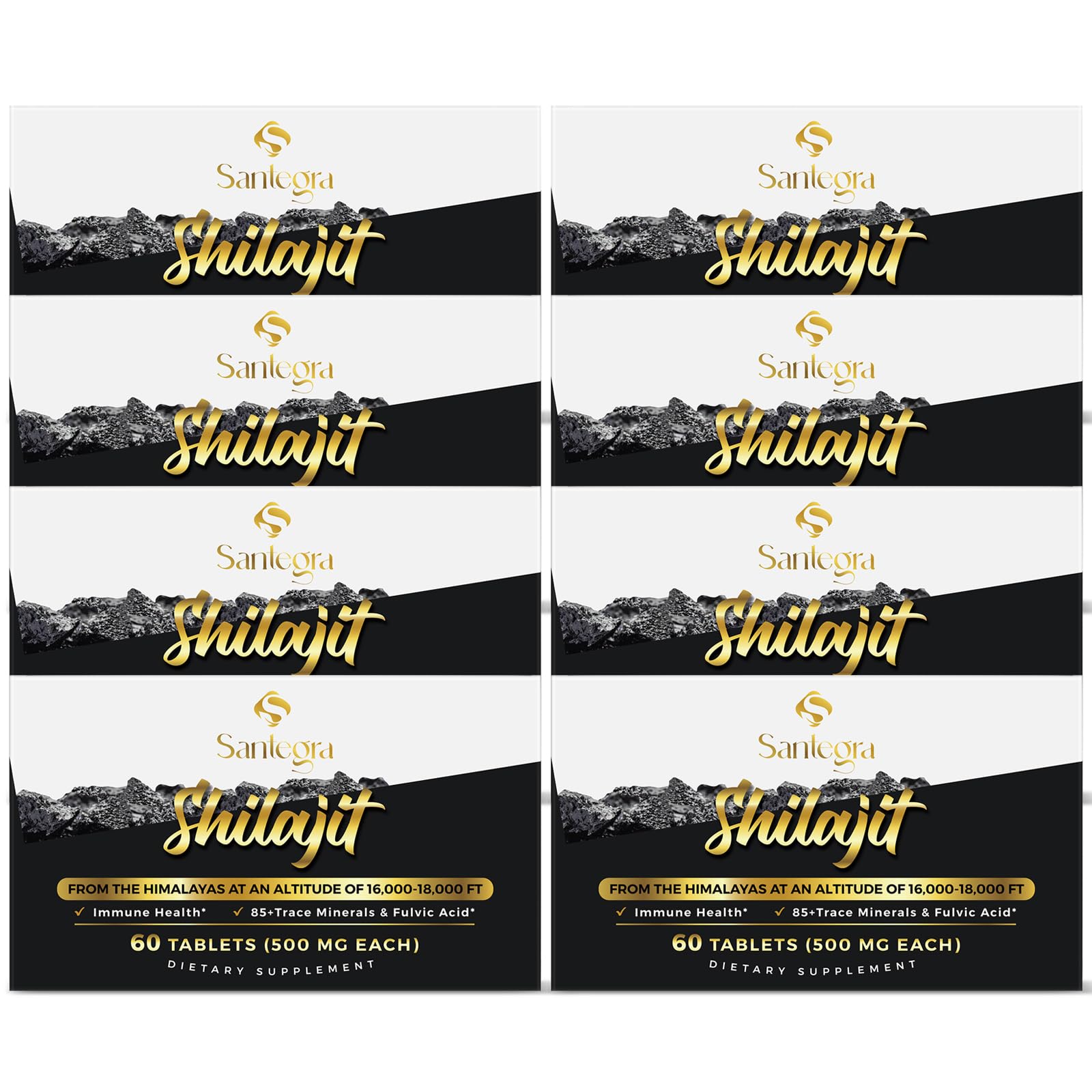 Bottle of 30,000 mg Shilajit tablets with 480 counts