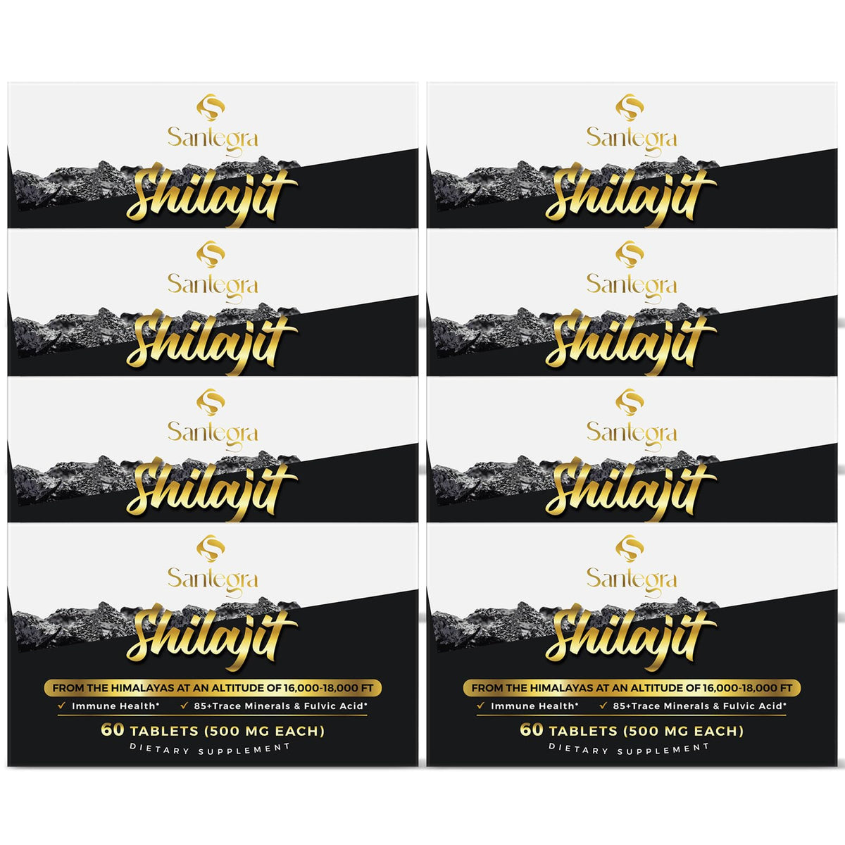 Bottle of 30,000 mg Shilajit tablets with 480 counts