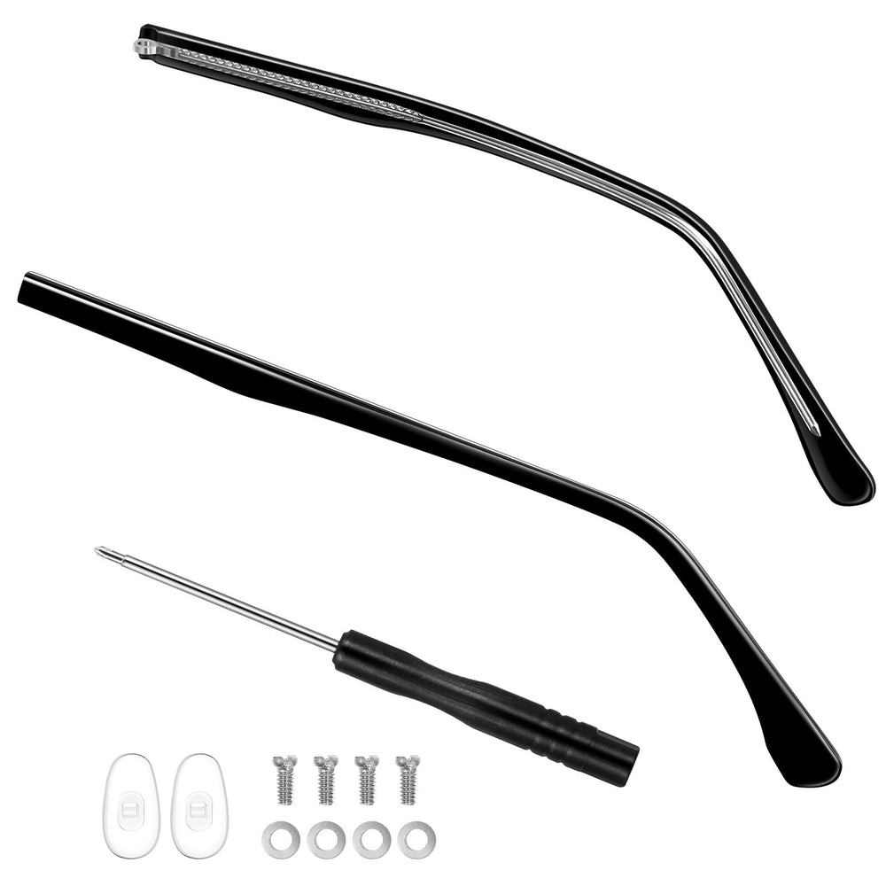 SHINEOFI metal eyeglass replacement arm black - front view
