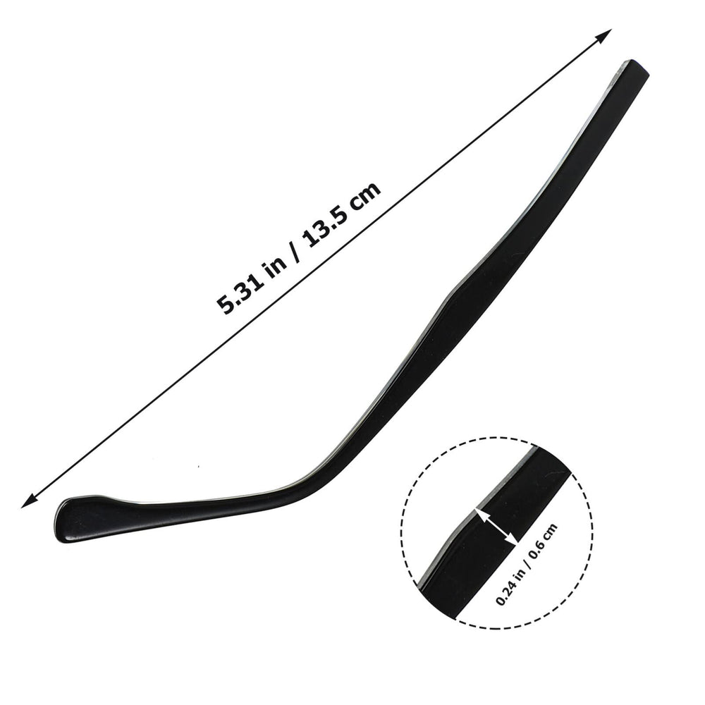 Replacement temple arm for eyeglasses black metal - angle view