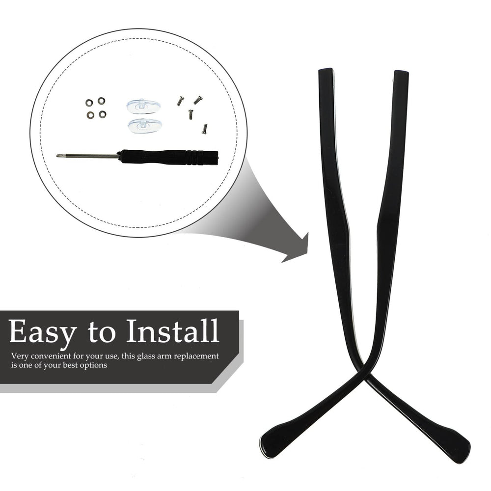 Universal eyeglass temple replacement arm side view black