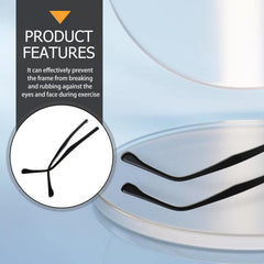 Close-up of durable metal eyeglass arm