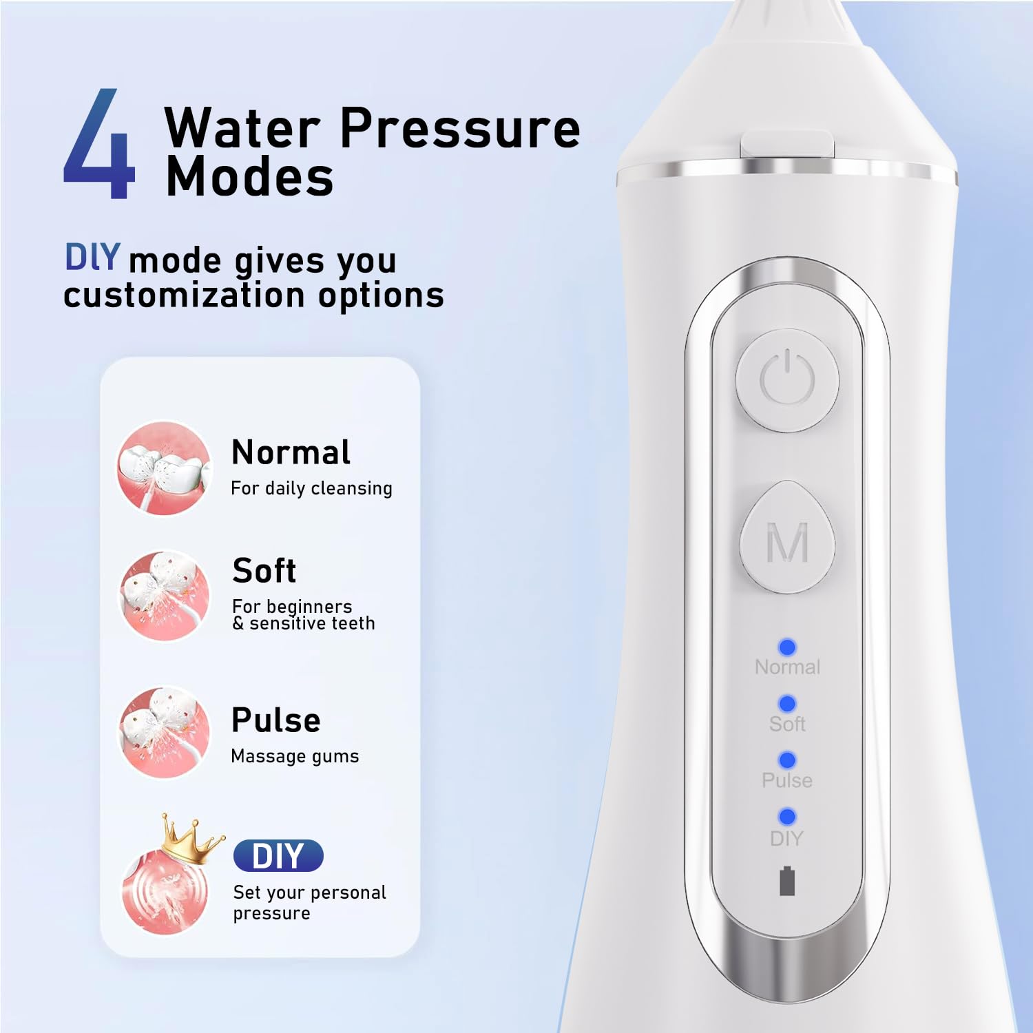 4 mode settings indicator with power button