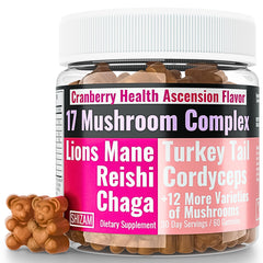 SHIZAM 17 Mushroom Complex Gummies bottle on white background