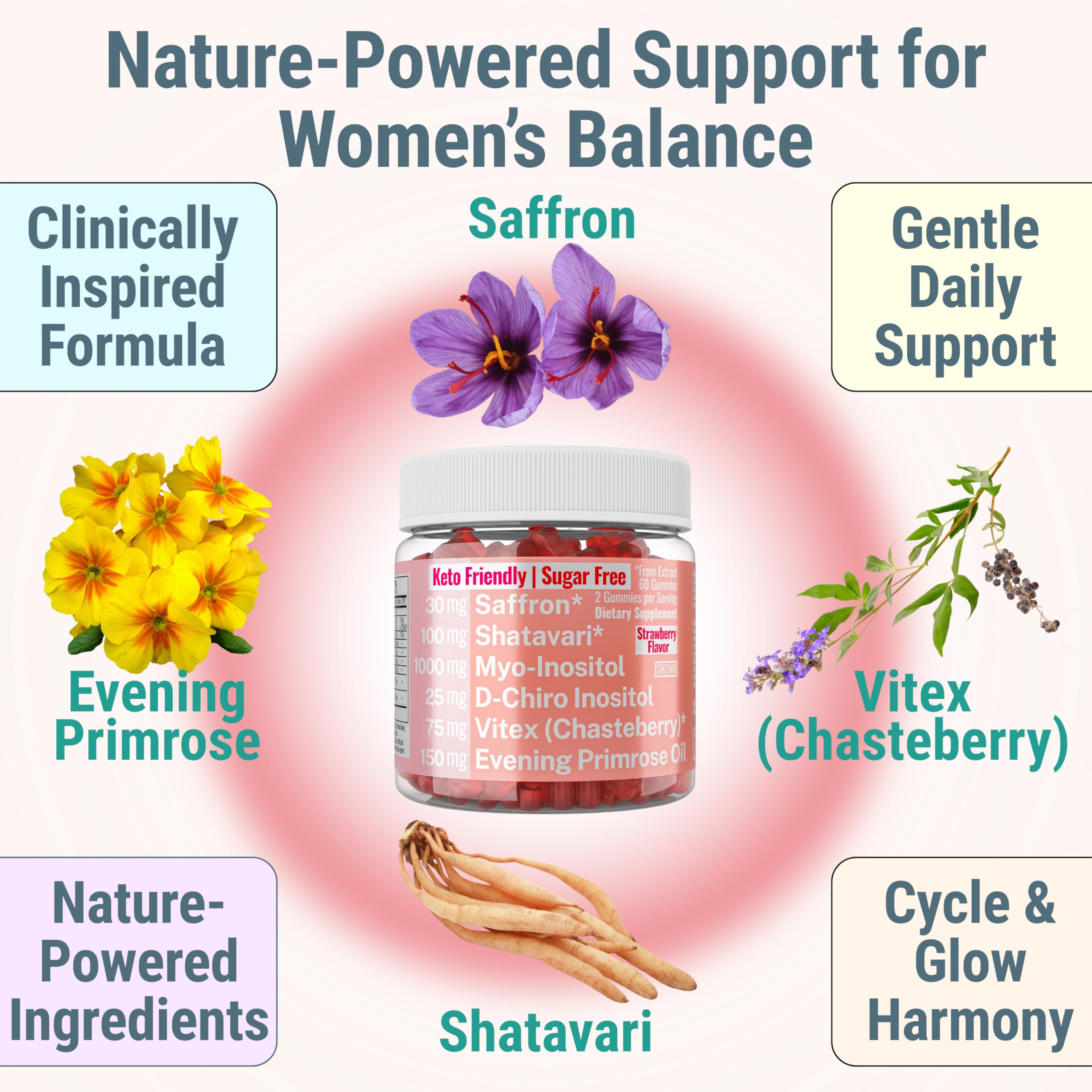 SHIZAM evening primrose oil drop detail demonstrating botanical oil source