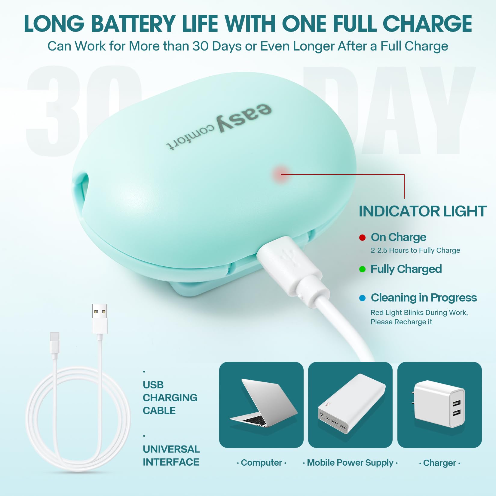 Compact travel-friendly blue toothbrush cleaner