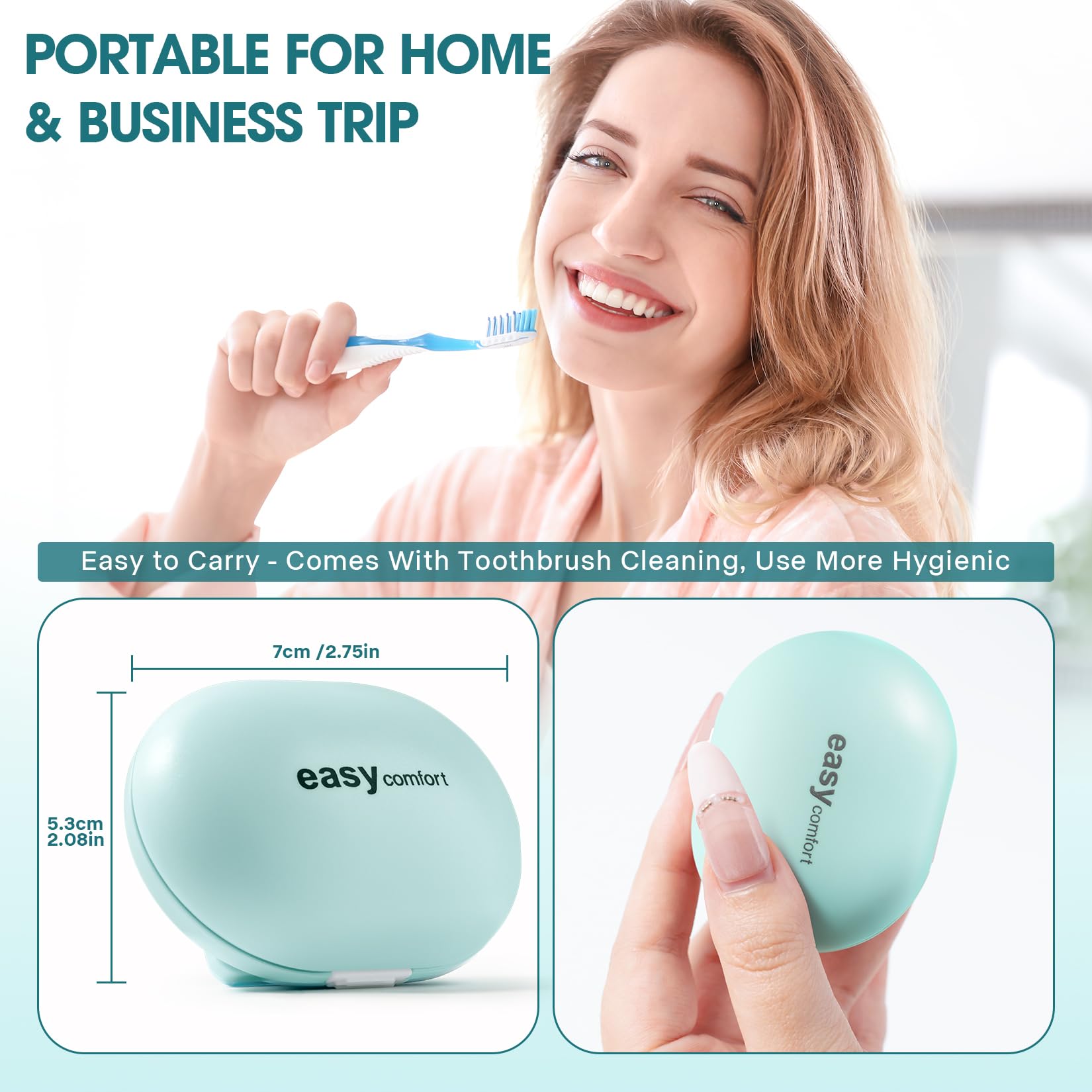 Product shot of Shmian blue toothbrush holder cleaner