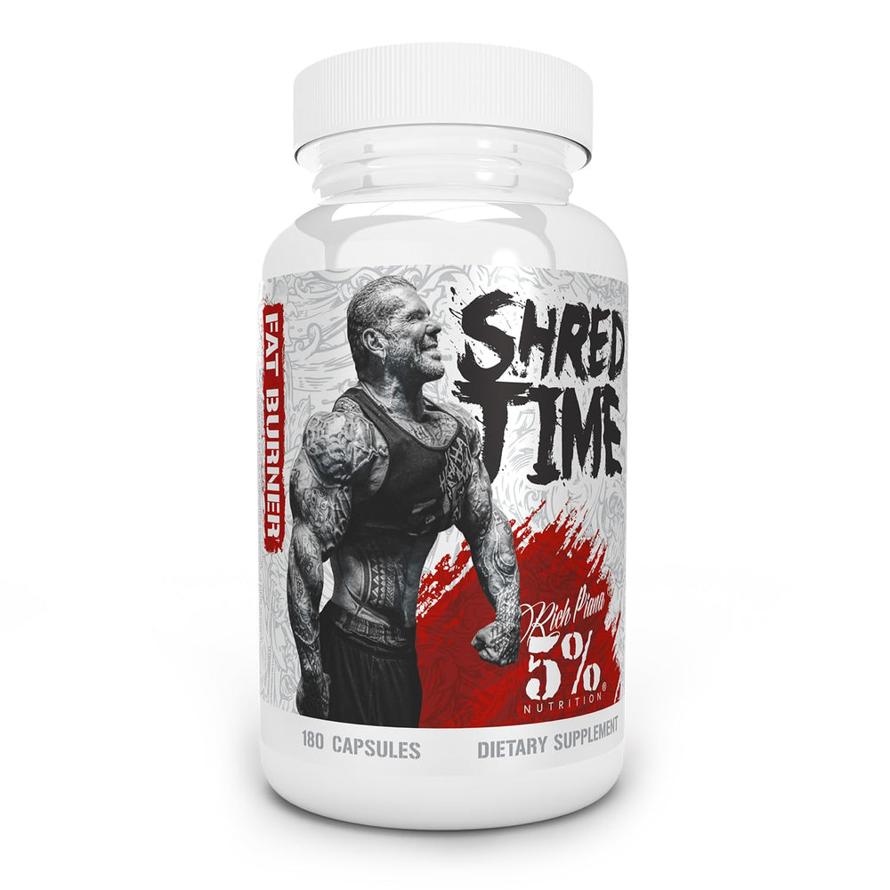 5% Nutrition Shred Time Fat Burner bottle and label