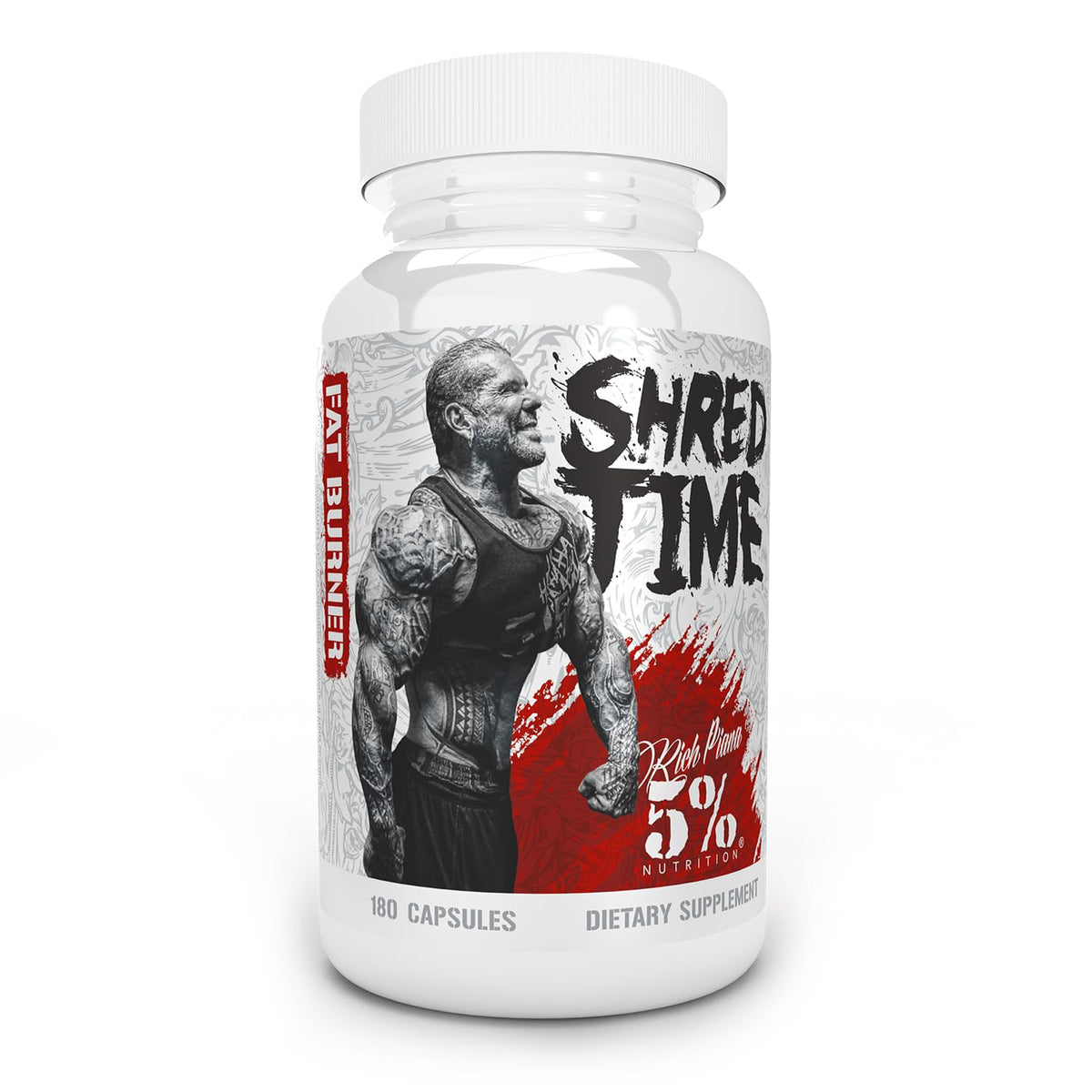 5% Nutrition Shred Time Fat Burner bottle and label