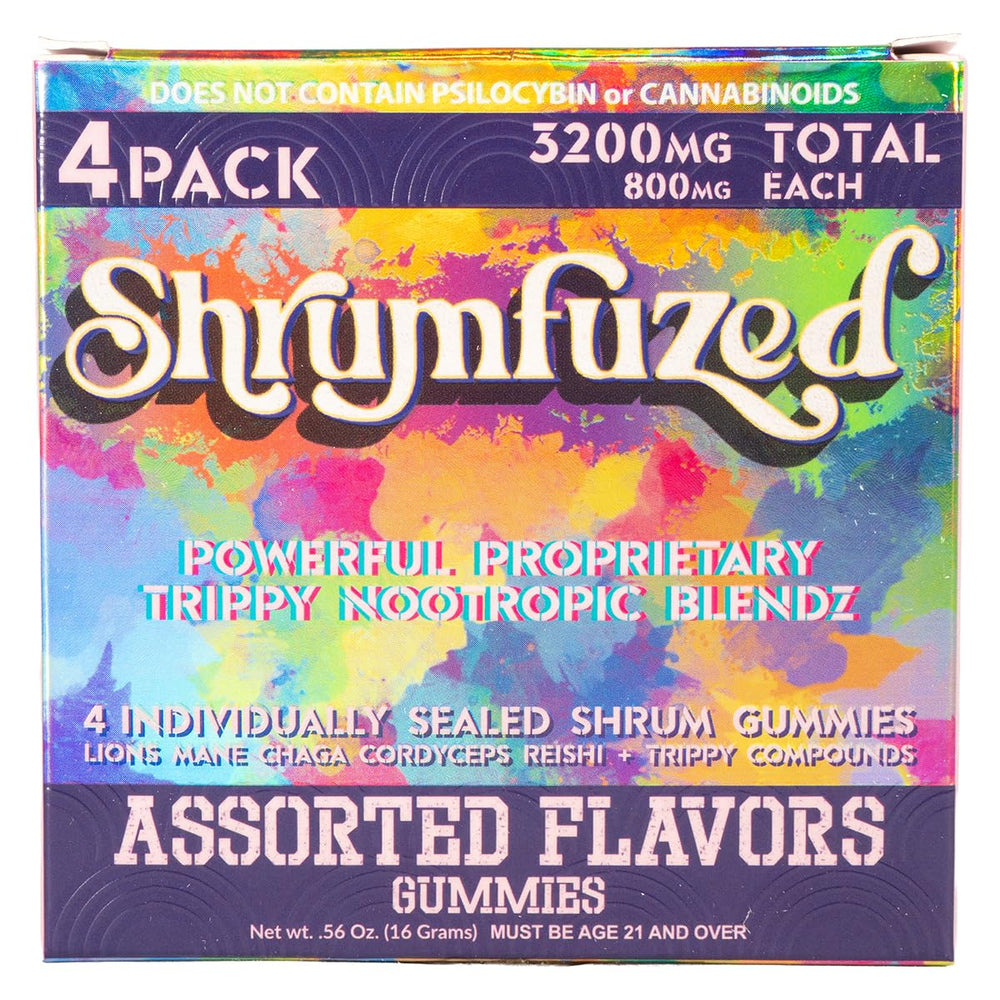 Close-up of Shrumfuzed Nootropic Gummies bottle