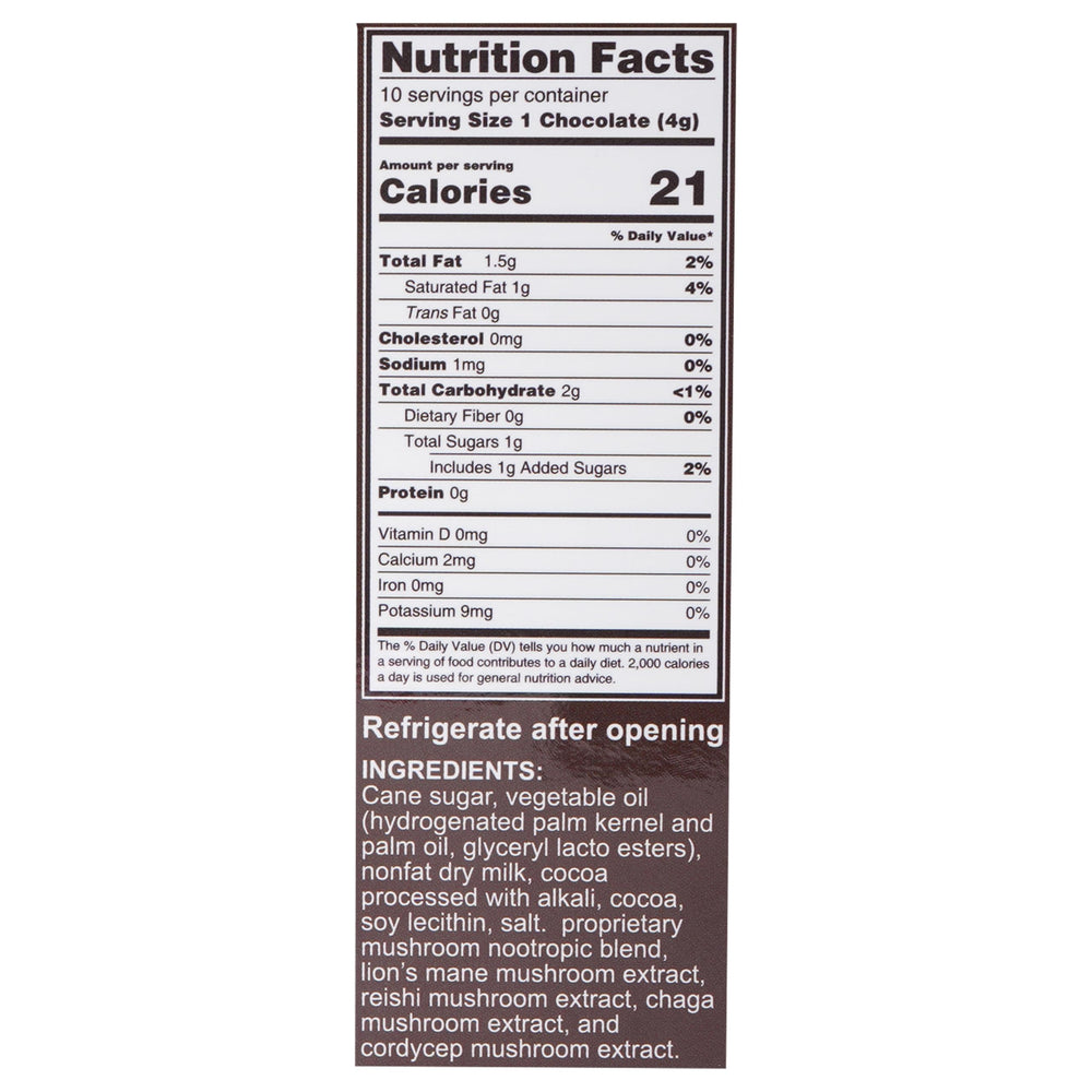 Ingredients: Mushroom blend including Lion's Mane, Reishi, Cordyceps, and Chaga