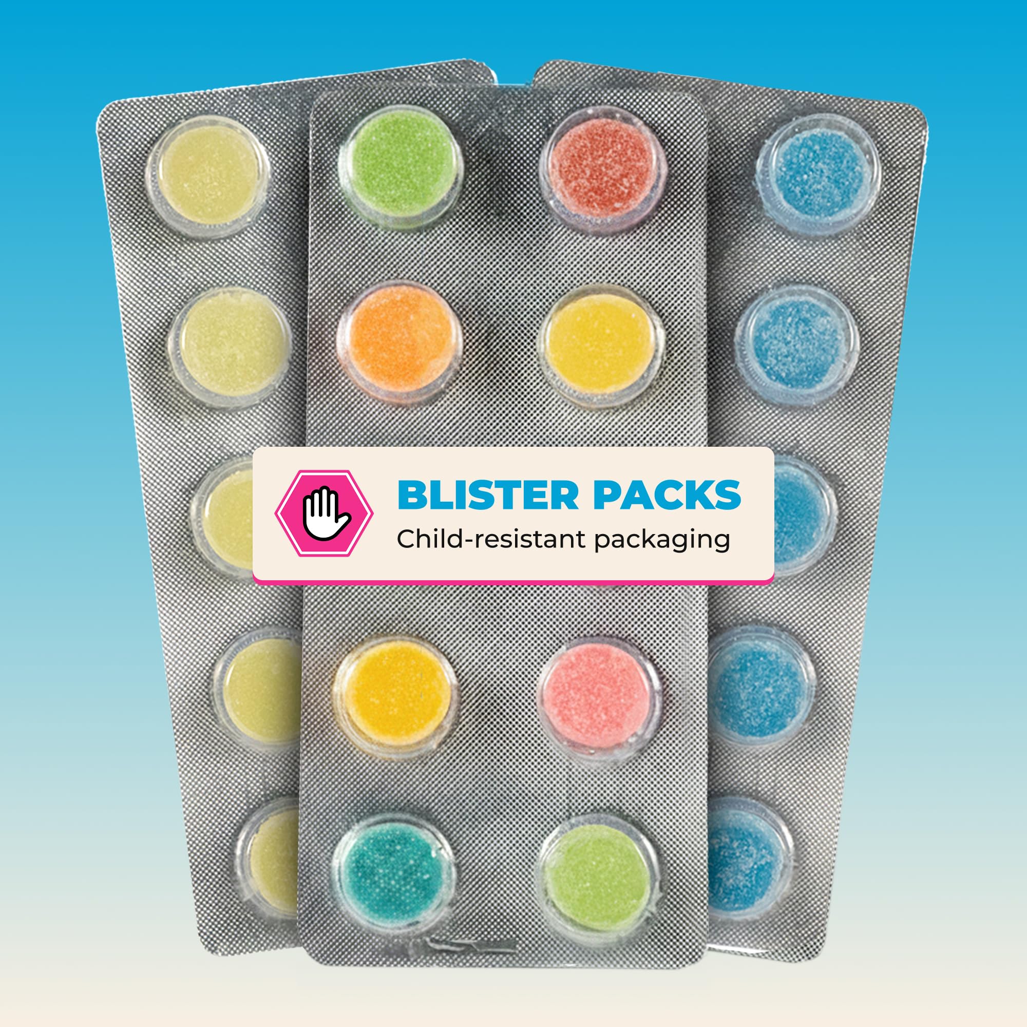 Shrumfuzed gummies on a desk illustrating convenient focus support