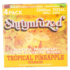 Front view of Shrumfuzed proprietary nootropic gummy bottle 3200mg tropical pineapple