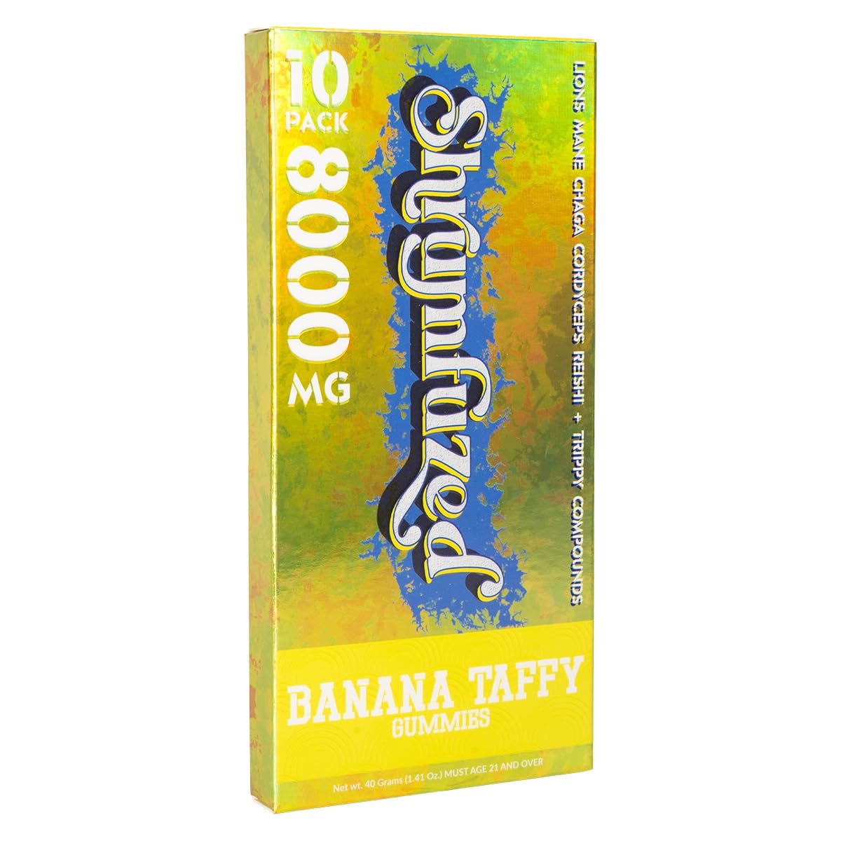 Close-up of Shrumfuzed Nootropic Gummy texture and Banana Taffy color