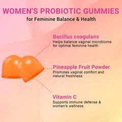 Gummy illustrating pH balance support for feminine health.