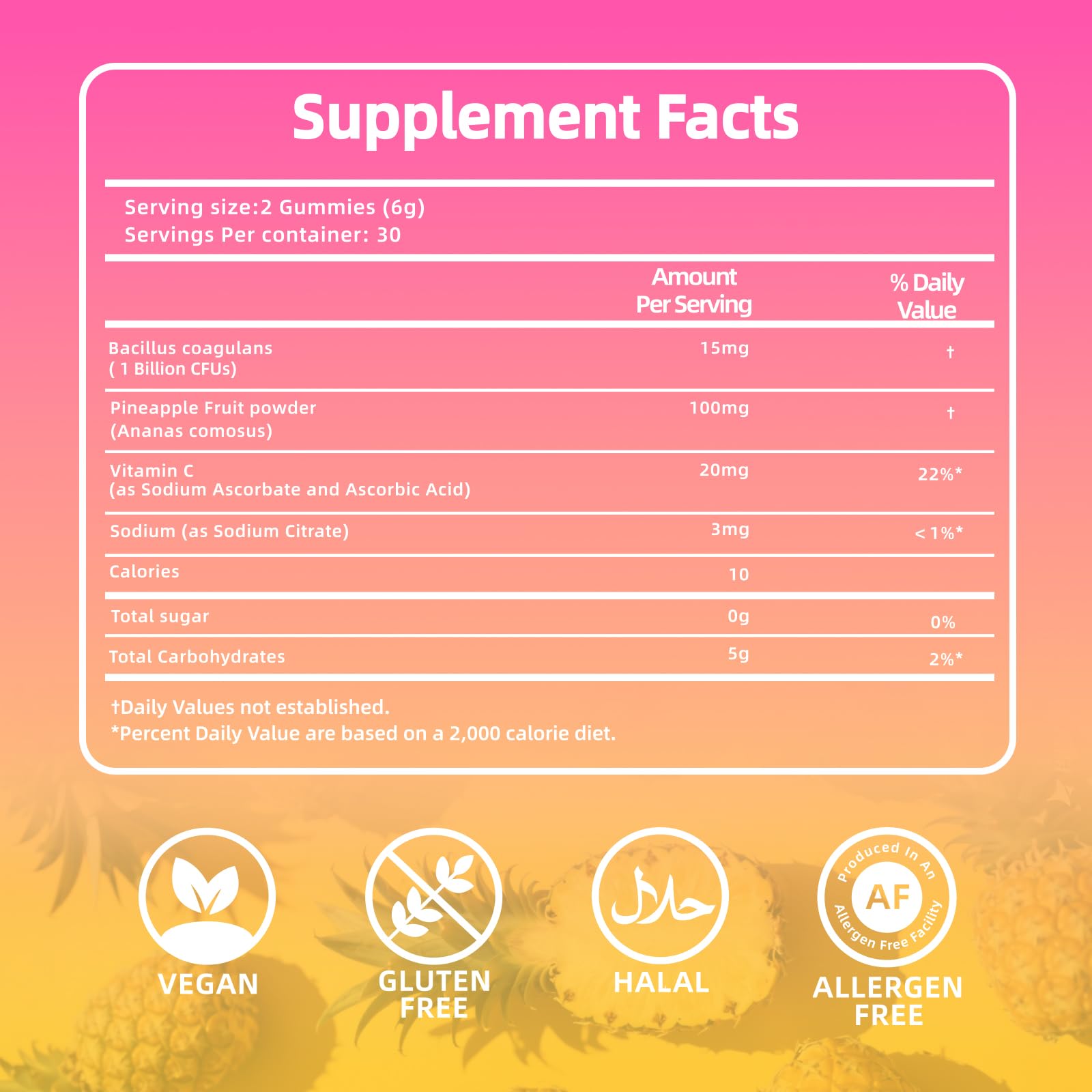 Close-up of pineapple-flavored vaginal probiotic gummy.