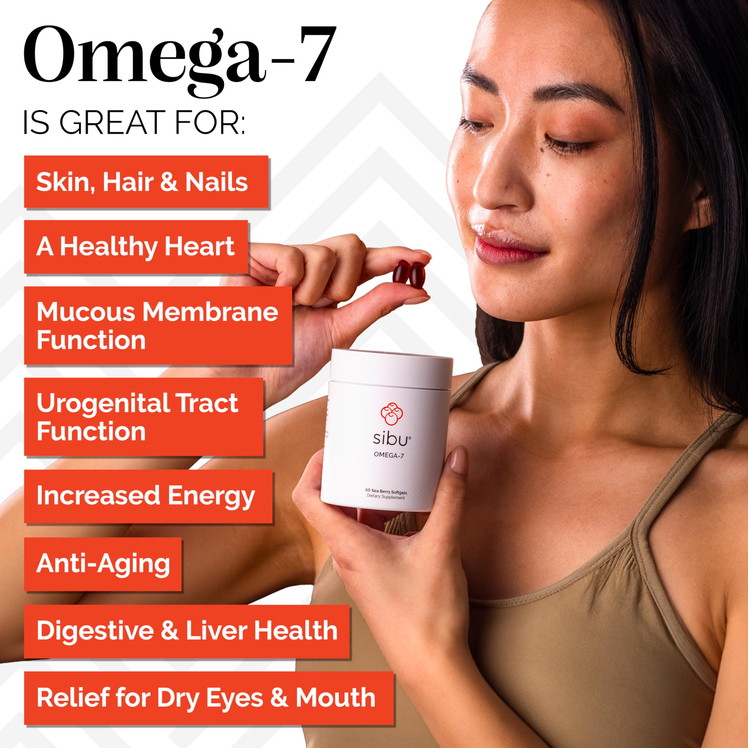 Sea buckthorn berries and oil illustrating Omega-7 supplement