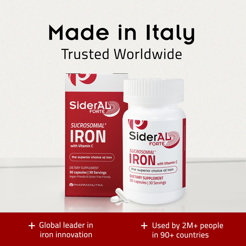 Vegan and gluten-free icons on SiderAL Forte packaging