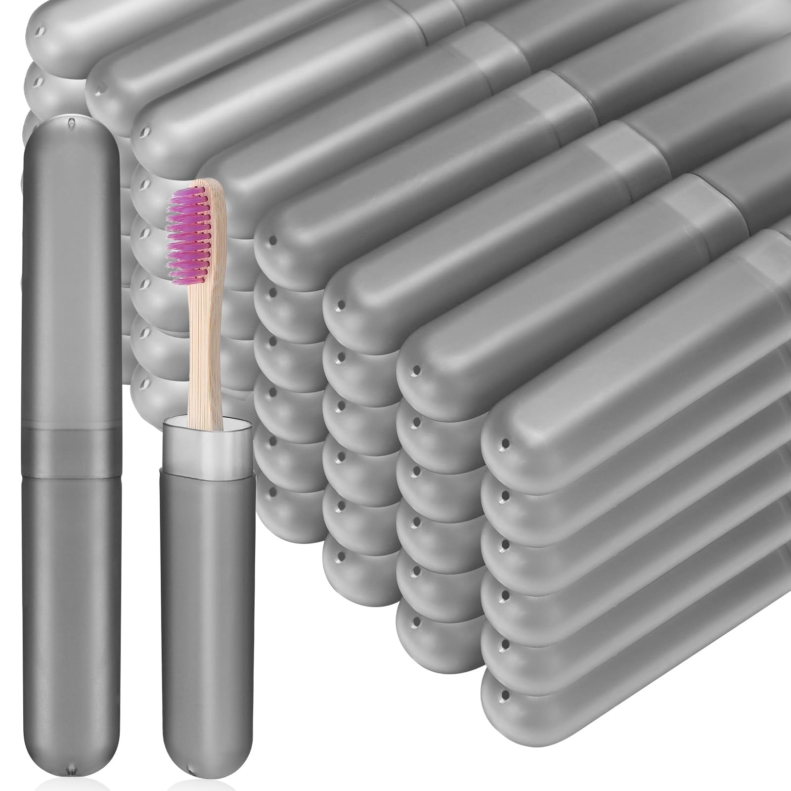 Sieral gray 90-pack travel toothbrush case – front view