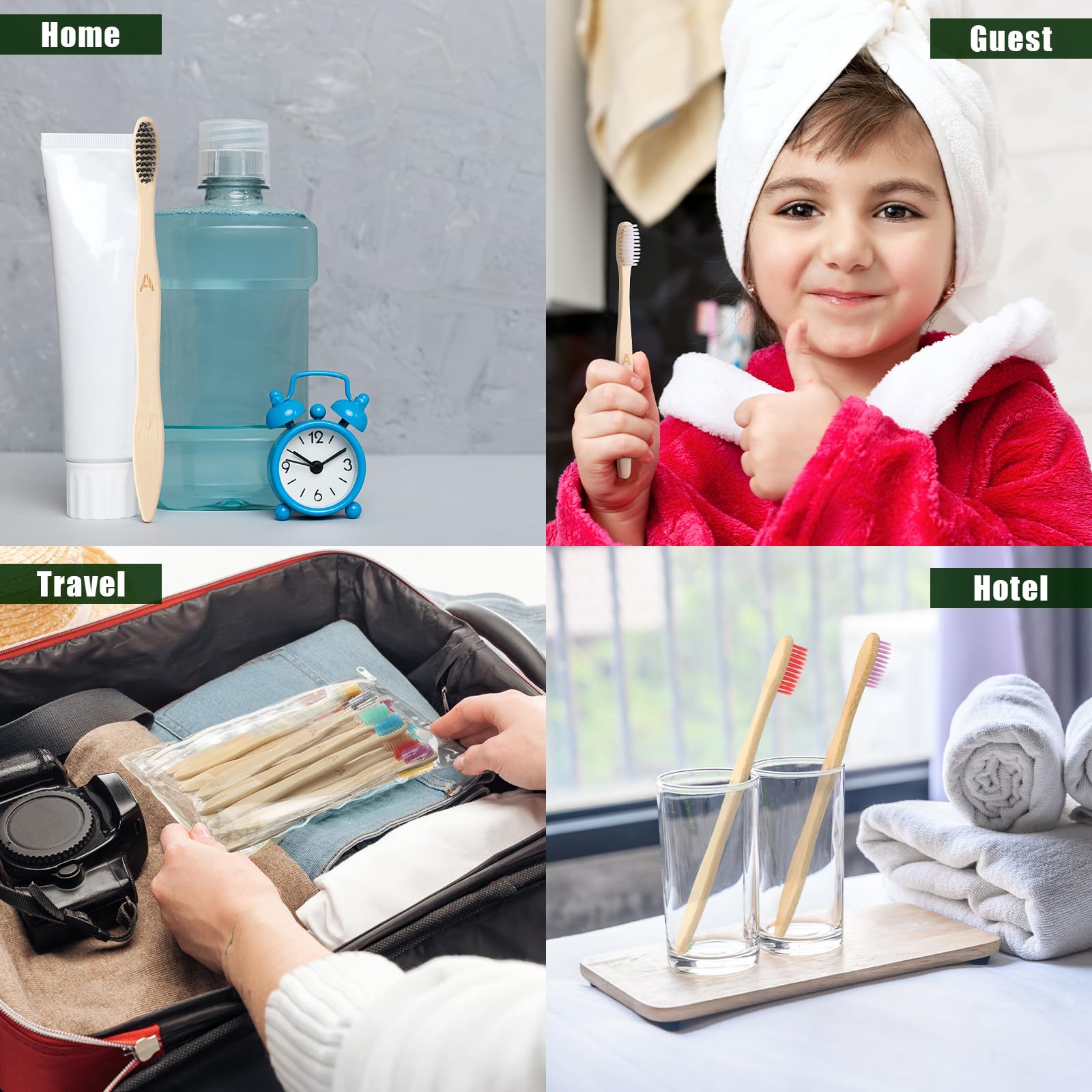 Durable bamboo handle with smooth edges for kids and adults