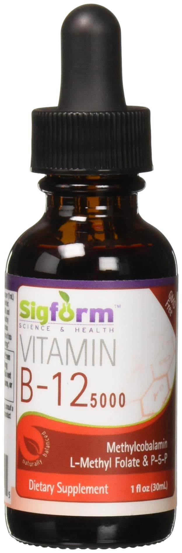 Front label of Sigform Vitamin B12 5000 Sublingual bottle