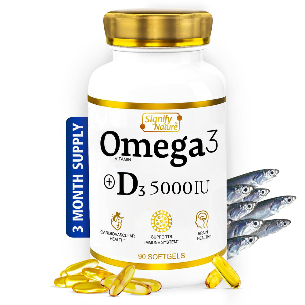 Signify Nature Omega-3 + Vitamin D3 bottle with 90-count