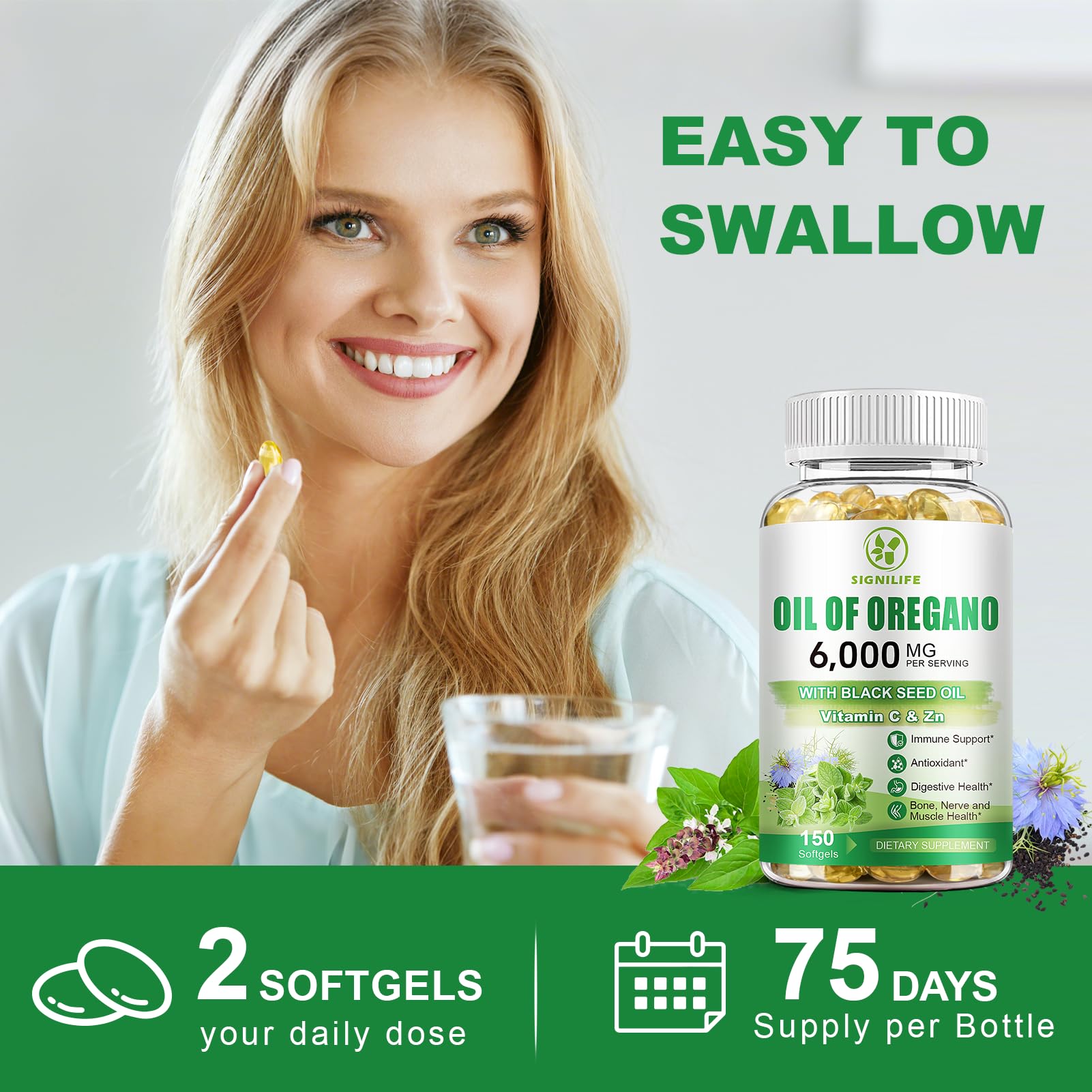 Back packaging label with ingredients and supplement facts