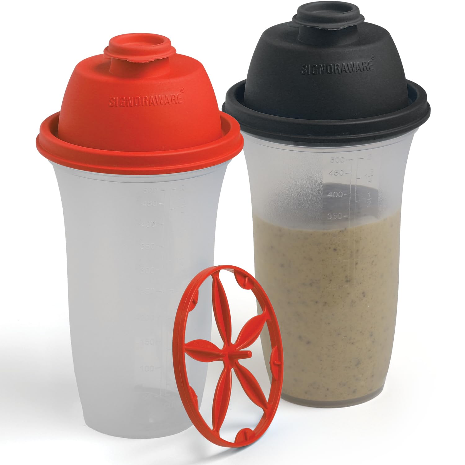 Signora Ware shaker 17oz bottle front view for portable protein shakes