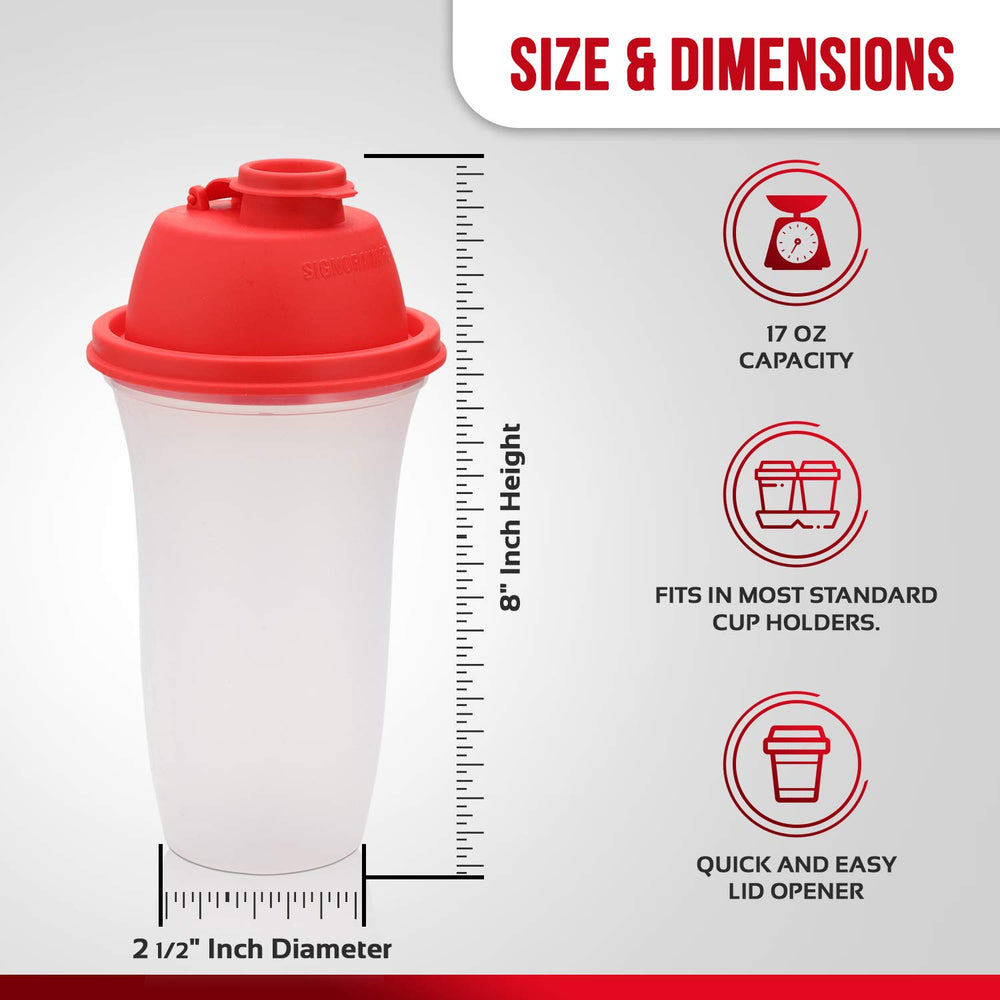 Signora Ware shaker 17oz bottle in action shaking a smoothie