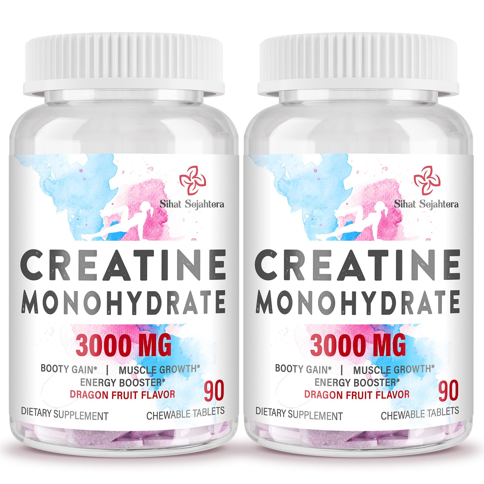 Sihat Sejahtera dragon fruit flavored creatine chews - front view