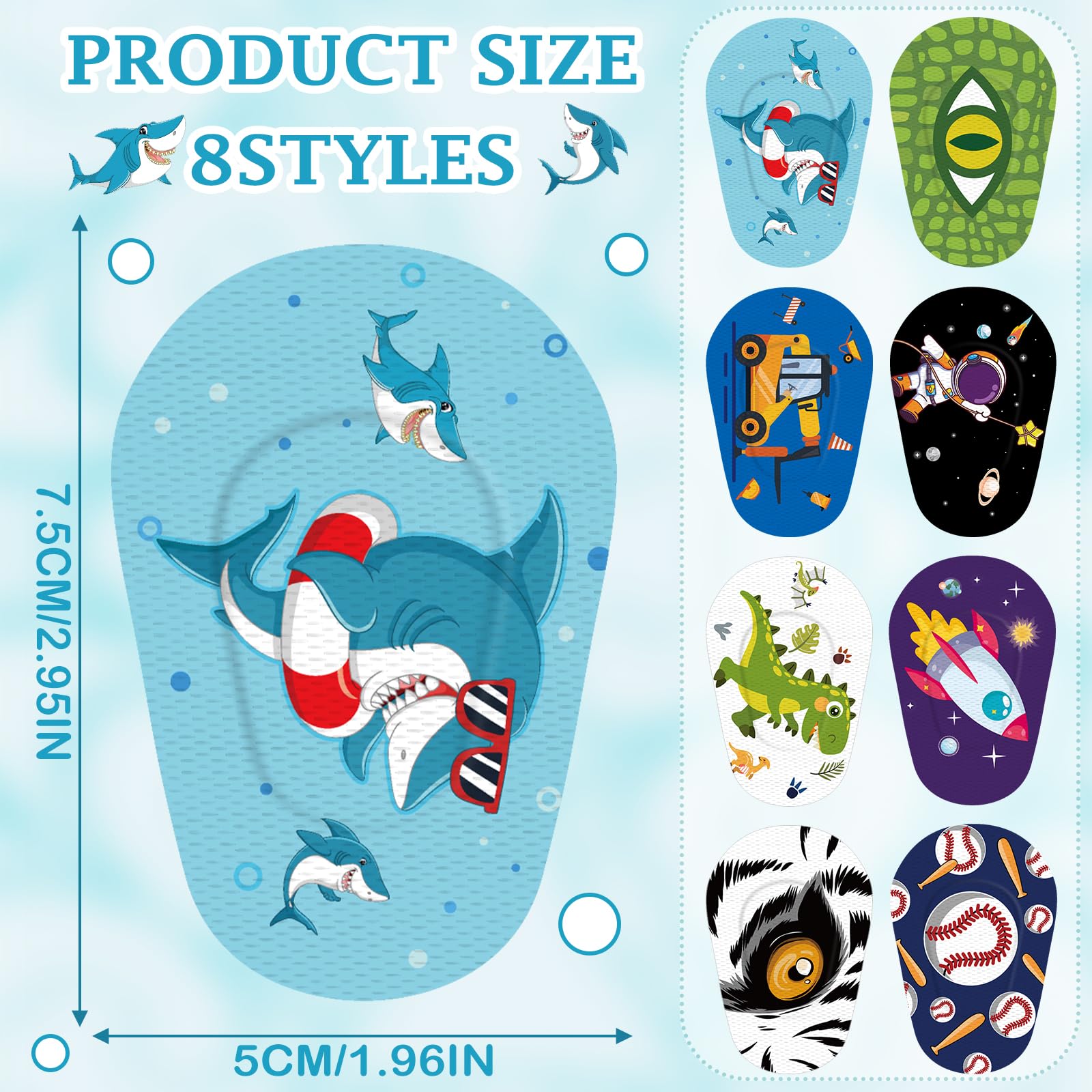 Assorted colors and patterns on kids eye patches