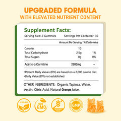Close-up of Sijigood Acetyl L-Carnitine orange gummies