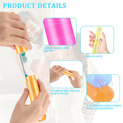 Green toothbrush holder with compact size for travel