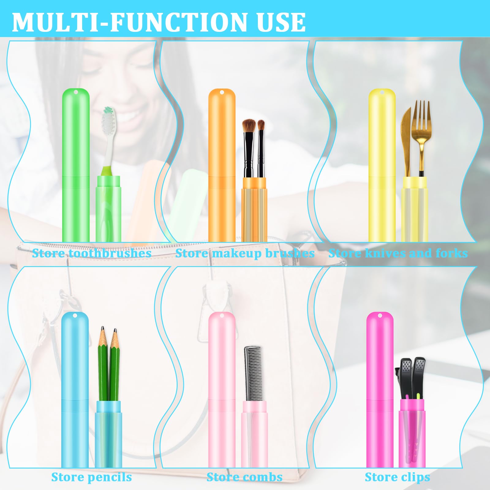 Yellow and orange travel toothbrush cases in a set
