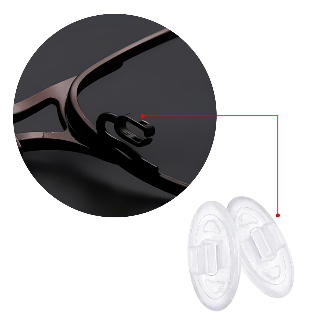 Close-up of silicone anti-slip nose pads
