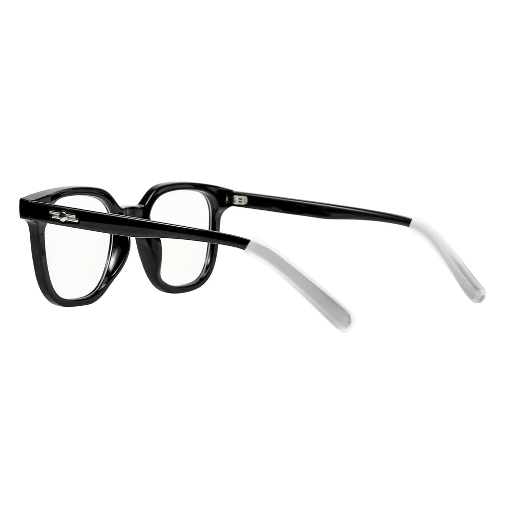 Black silicone eyeglasses ear cushions - side view