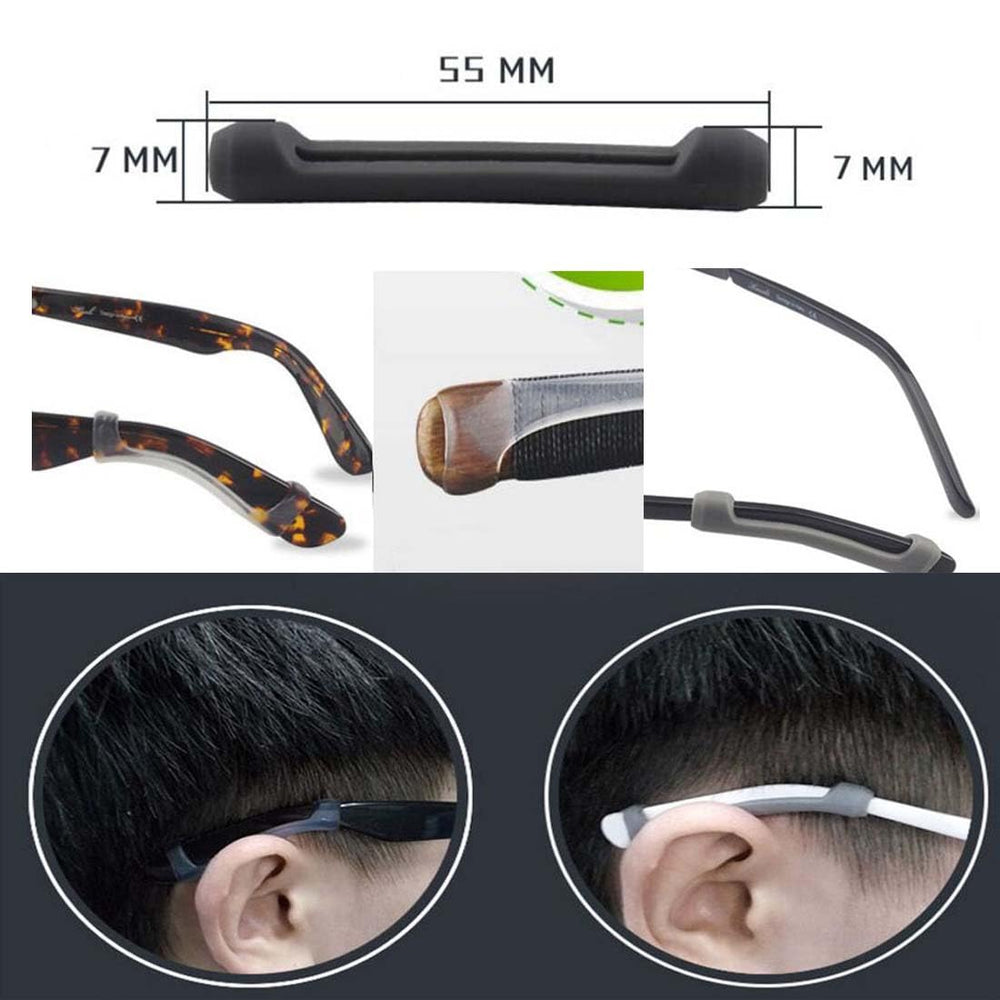 Elastic silicone ear cushion stretched to demonstrate flexibility