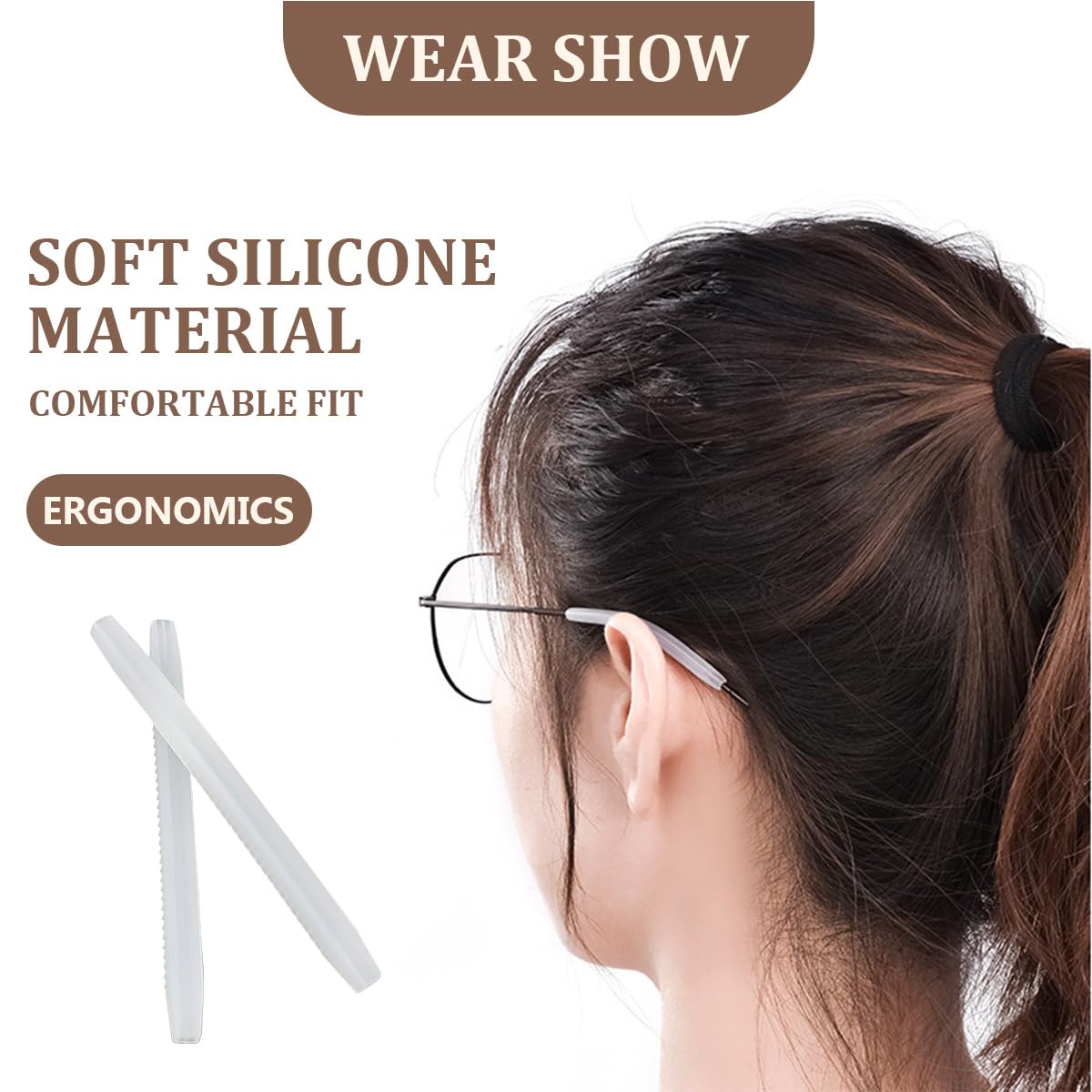 20-pack silicone eyeglass end tips