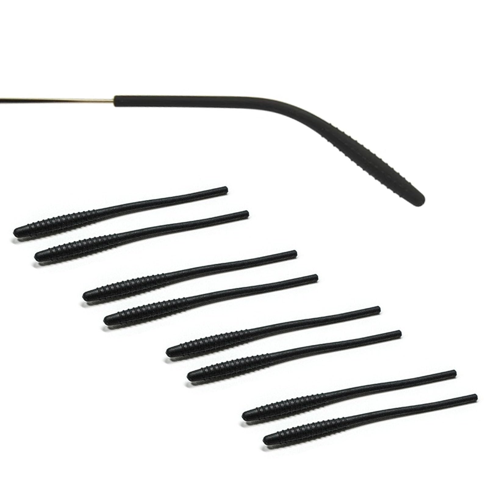 Silicone anti-slip eyeglass end tips 70mm white with 1mm hole for thin metal temple tips, 4 pairs