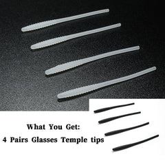 White silicone eyeglass end tip close-up showing 1mm inner hole