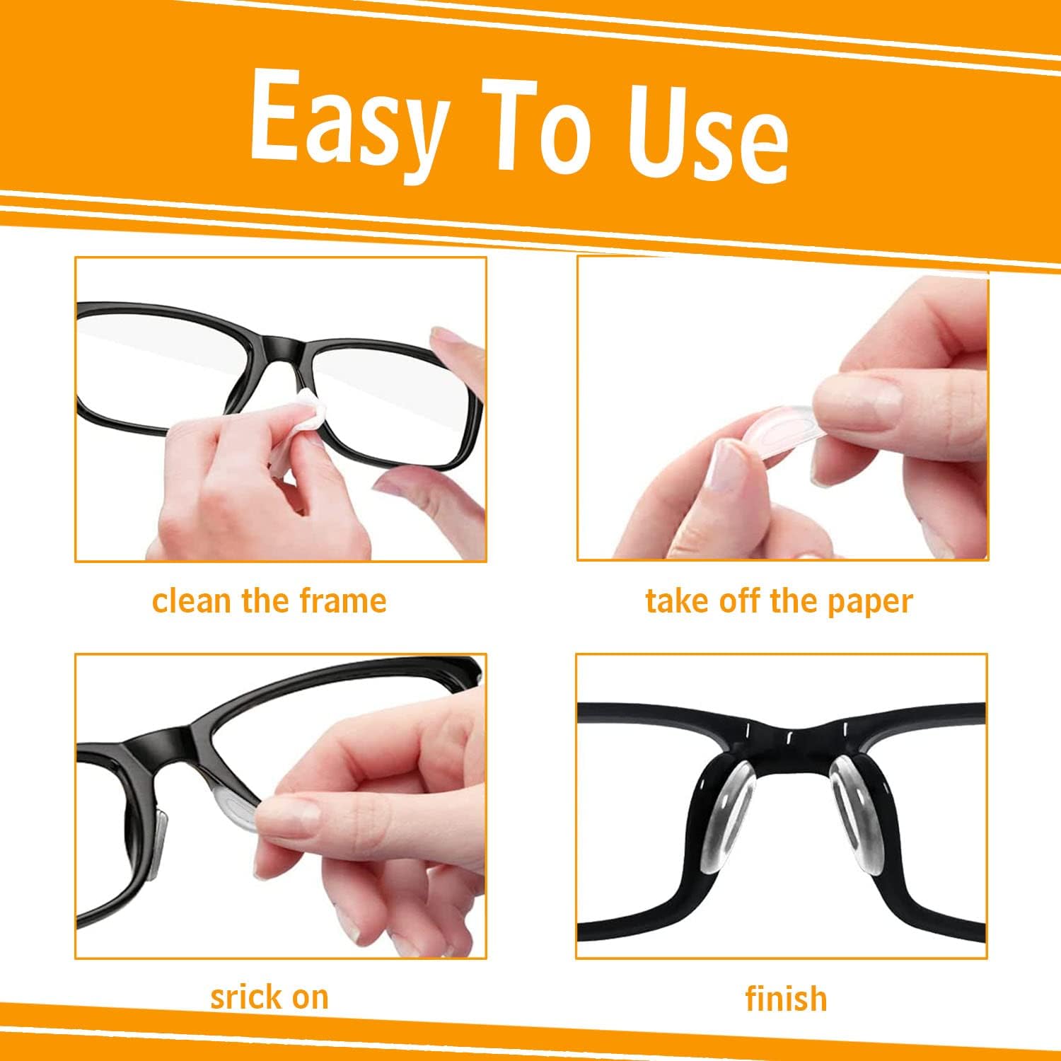 Comfortable 1.3mm diameter nose pads for glasses