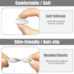 Close-up of soft silicone ear cushions for glasses