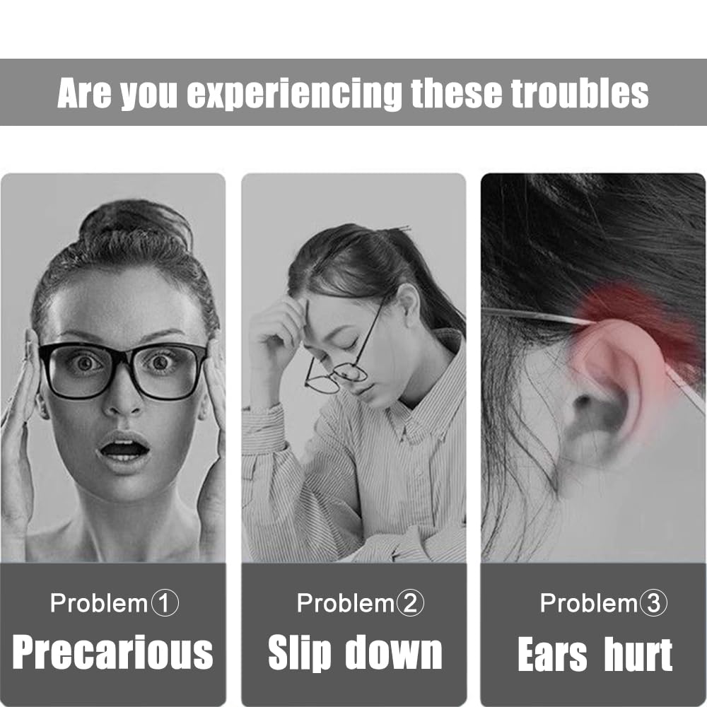 Anti-slip silicone eyeglass ear grips in grey for secure fit