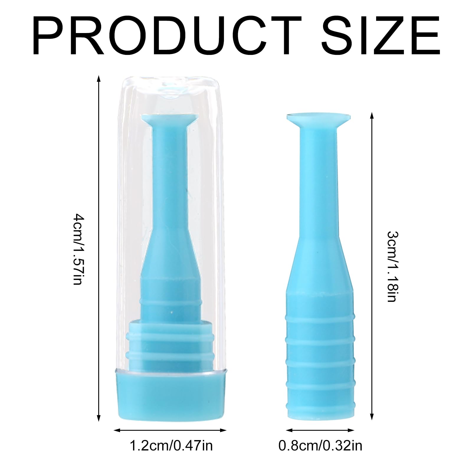 close up of silicone hard contact lens plunger