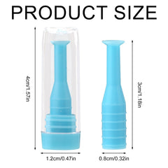 close up of silicone hard contact lens plunger
